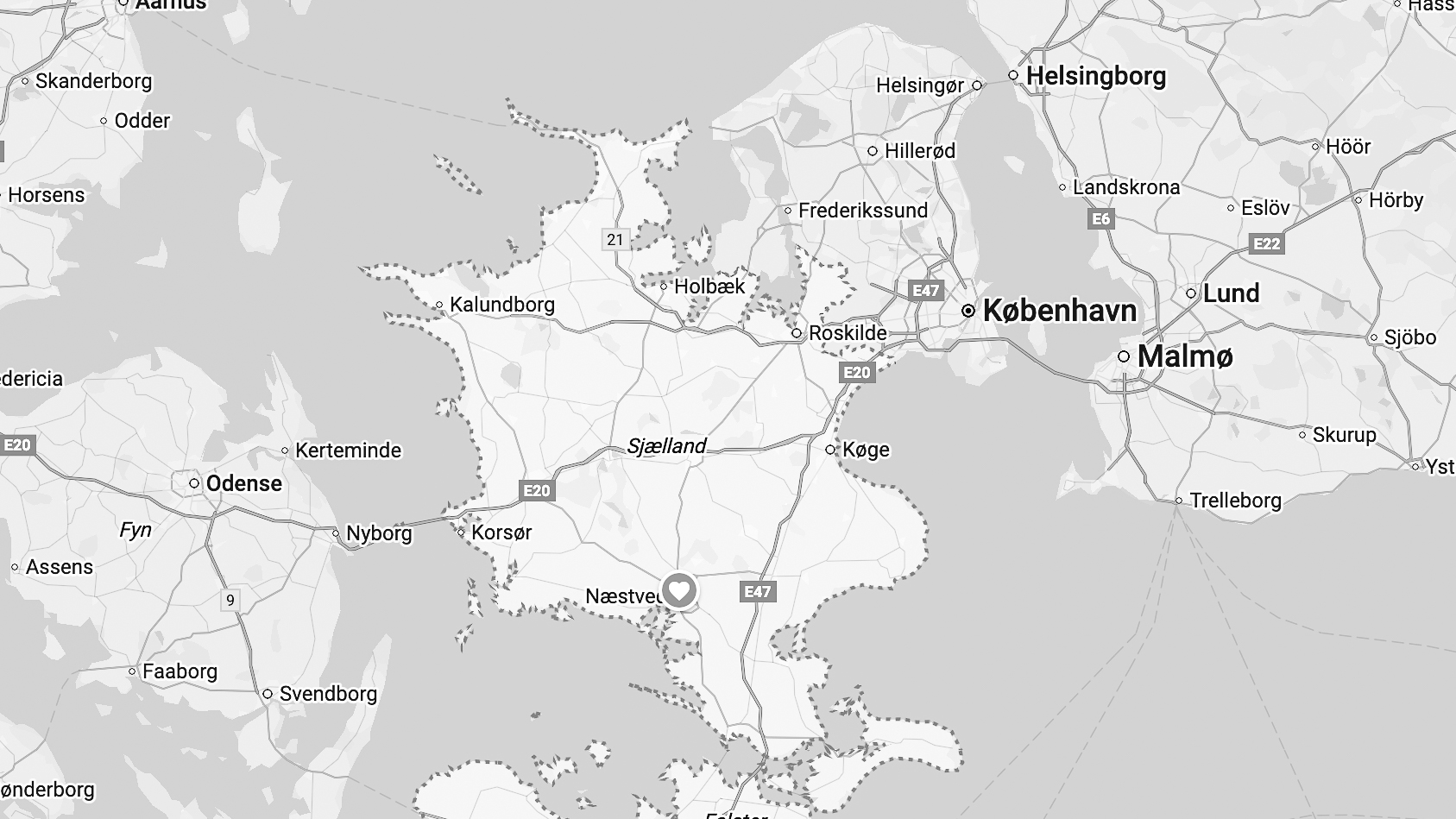 Kort over Danmark til pynt